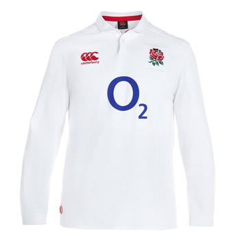 Canterbury England Home Classic Long Sleeve Rugby Jersey 2016 2017 Mens - PROD15250