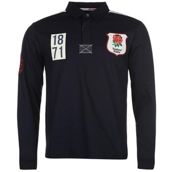 RFU England Heritage Long Sleeve Rugby Jersey Mens - Navy - 0015